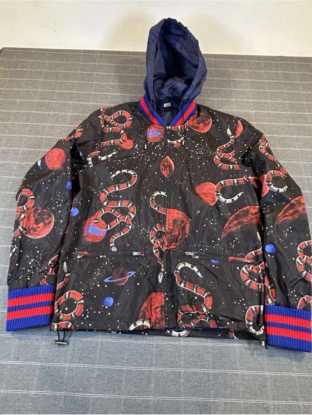 Gucci Space Snake Nylon Webbed Windbreaker